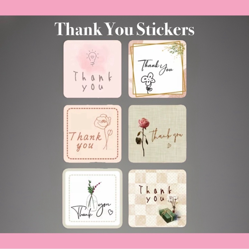 Thank You Design Stickers 100ct~(Boutique) ~NEW~ 1.18” square - Picture 2 of 4